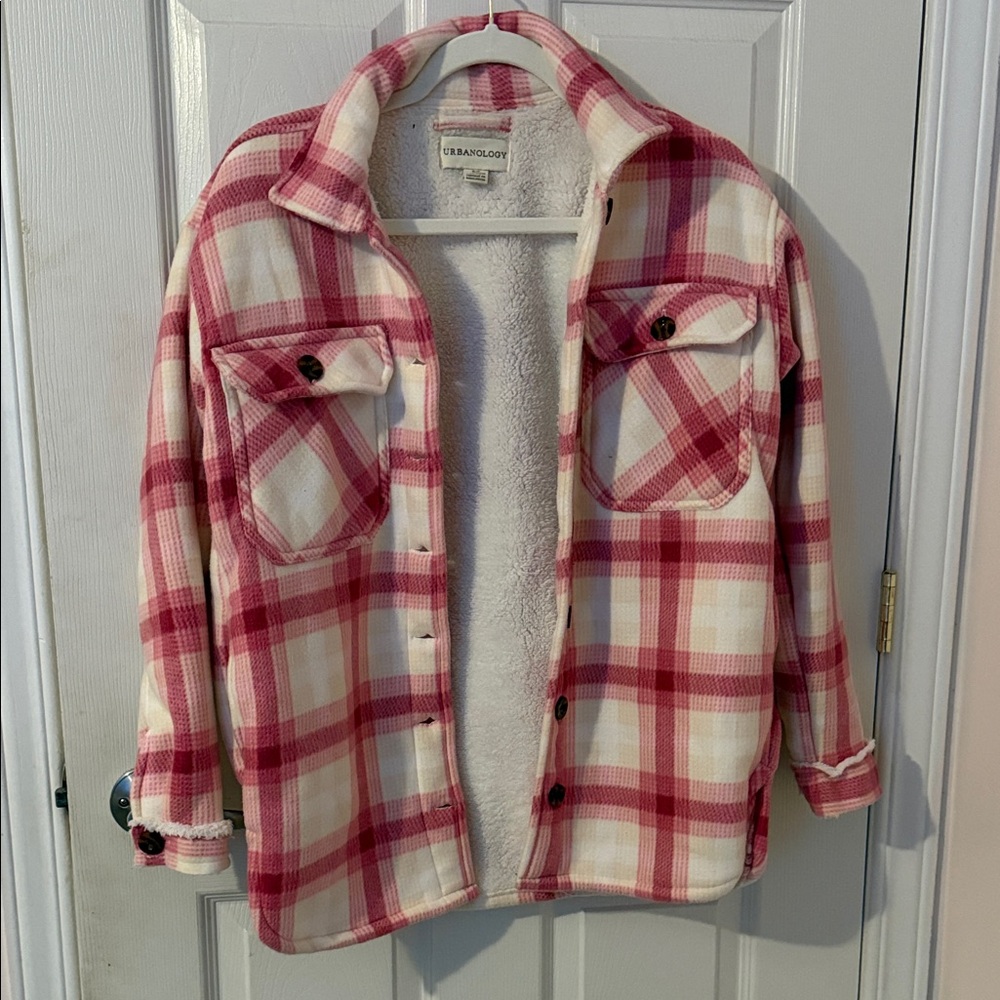 Plaid Sherpa-Lined Jacket